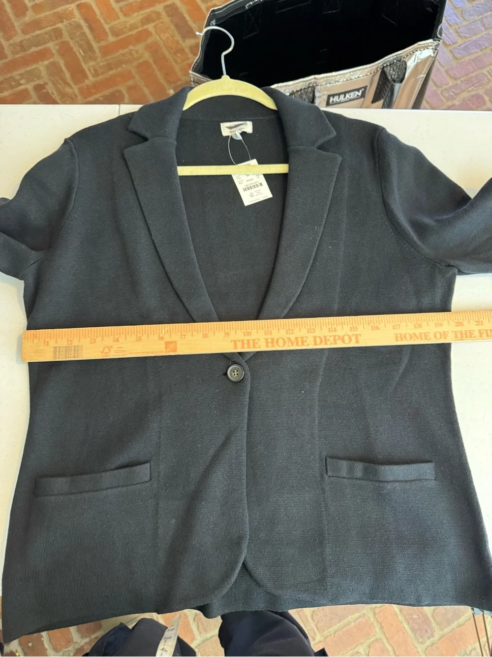 J. Crew factory Schoolboy Sweater One Button Black Blazer Size large petite NEW